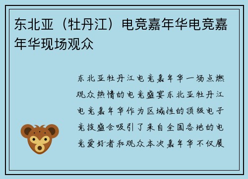 东北亚（牡丹江）电竞嘉年华电竞嘉年华现场观众